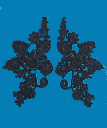 Lace appliqué - Black (Fekete)